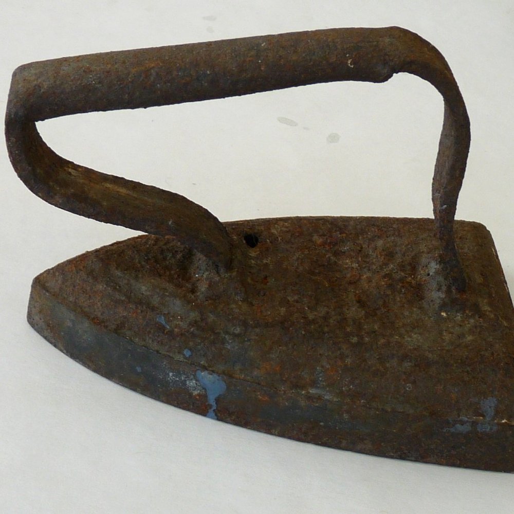 Antique cast iron sad iron clothes flat home decor